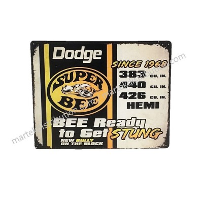 Enseigne Dodge en métal Super Bee Since 1968